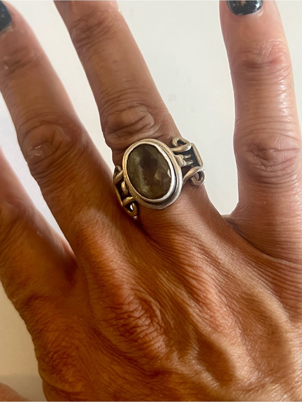 Sterling Silver Smoky Quartz Oval Ring